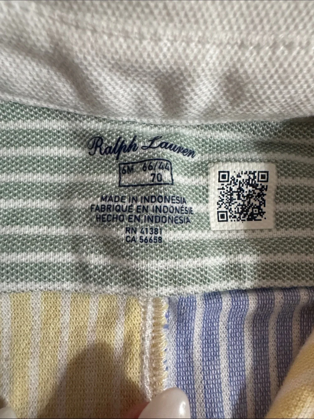 Ralph Lauren polo Baby Colorblock romper -6 months- worn once